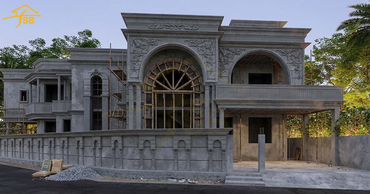 3D Front Elevation 1 Kanal House Plans